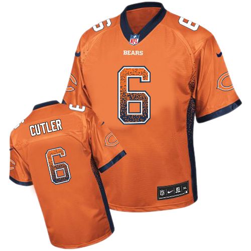 Men's Limited Jay Cutler Nike Jersey Orange - #6 Drift Fashion NFL Chicago Bears